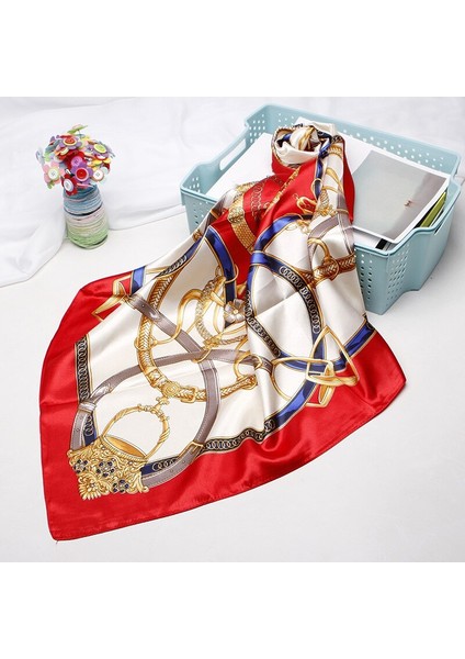 Moda Başörtüsü Eşarp Kadınlar Için Fular Kemer Baskı Ipek Saten Saç Atkı 90*90CM Kare Atkısı Kafa Bandı Atkılar Bayanlar Için (Yurt Dışından) fırsatları