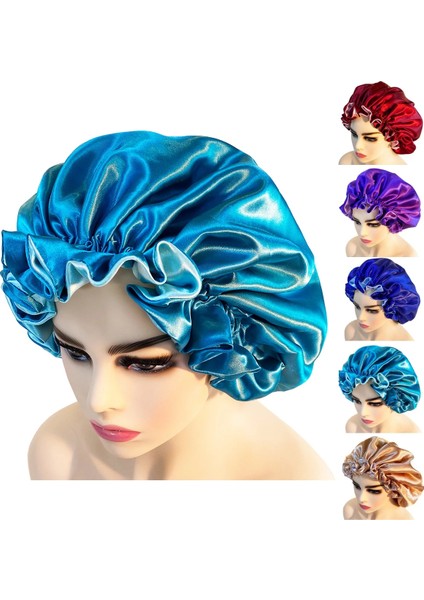 Ipek Saç Bonnet Saten Cheveux Nuit Tek, Çift Katmanlı Ipek Saç Tokası Kadınlar Için Uyku Ayarlamak Golf Sopası Kılıfı Şapka Güzellik Ürünleri (Yurt Dışından)