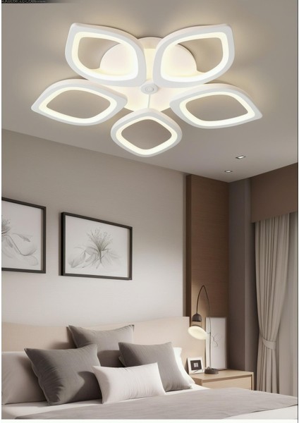 KRAYDINLATMA Yonca Plafonyer Lüks Modern 5'li Günışığı Ledli Avize
