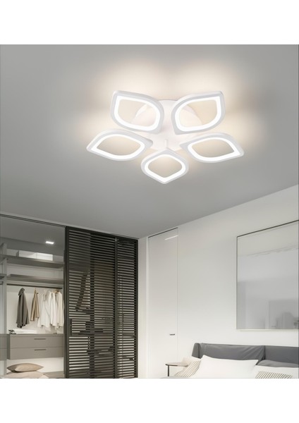 KRAYDINLATMA Yonca Plafonyer Lüks Modern 5'li Günışığı Ledli Avize