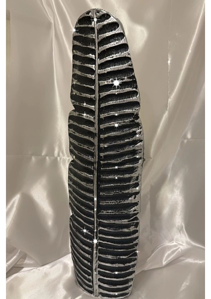 Yaprak Vazo Siyah Gümüş Vazo 57CM fiyatları