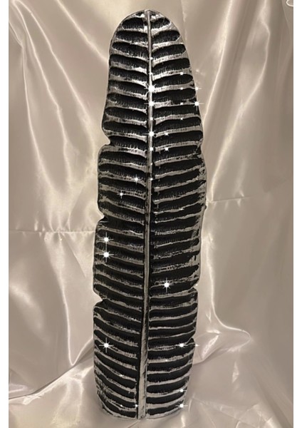 Yaprak Vazo Siyah Gümüş Vazo 57CM modelleri