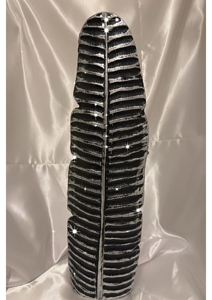 Yaprak Vazo Siyah Gümüş Vazo 57CM indirimleri