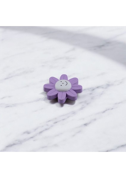 Mobilya Plastik Papatya Kulp Lila Renk Çoçuk Odası Kız Erkek Dolap Kapak Kulpu Çekmece Kulbu 5 Adet modelleri