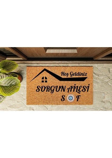 Kapı Önü Paspası Kişiye Özel Yazı Yazılır Koko Model Çatı Nazar PK-1586 indirimleri