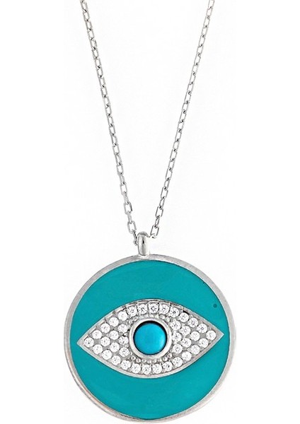 Göz Gümüş Kolye Ms1542, 925 Ayar Kadın Gümüş Kolye