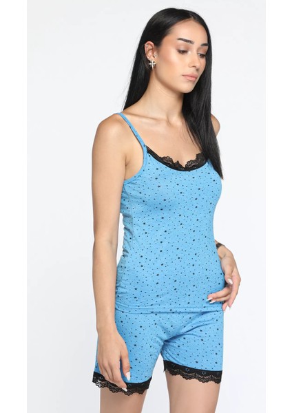 İp Askılı Şortlu Pijama Takımı P-00012002