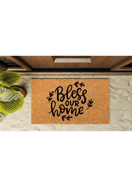 Kapı Önü Paspası Özel Tasarım Koko Model Bless Our Home PK-1523 indirimleri