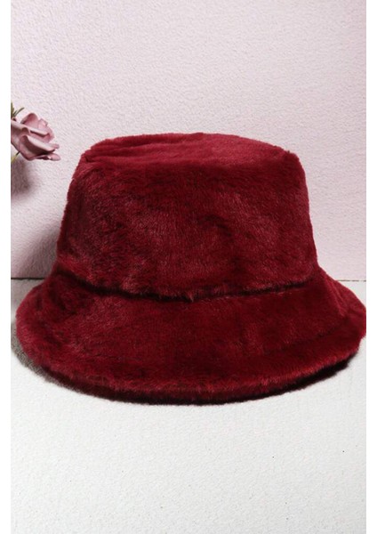 Cherry Peluş Yumuşak Dokulu Bucket Şapka
