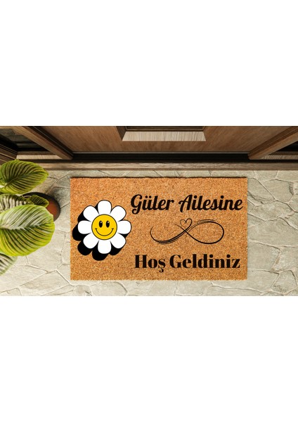 Kapı Önü Paspası Kişiye Özel Yazı Yazılır Koko Model Gülen Papatya PK-1608 indirimleri