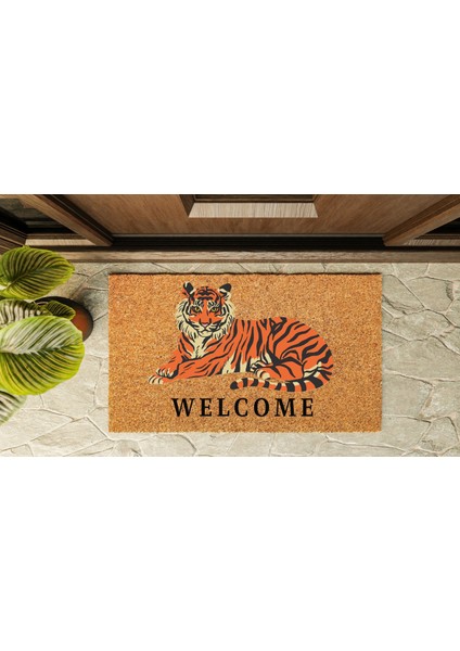 Kapı Önü Paspası Özel Tasarım Koko Model Aslan Welcome PK-1514 indirimleri