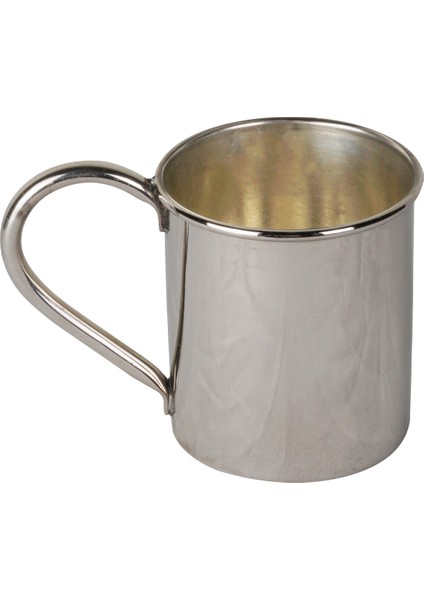 Bakır Düz Kupa (Gümüş Renk 500 ML 2'li)