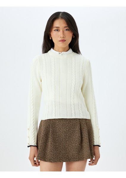 Saç Örgü Kazak Uzun Kollu Bisiklet Yaka modelleri