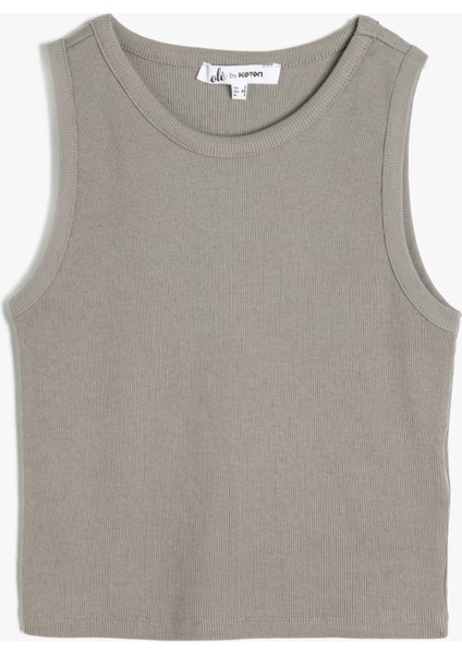 Kolsuz Bisiklet Yaka Crop Atlet