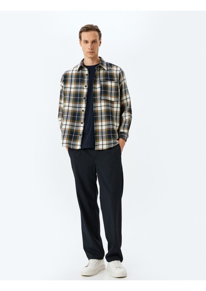 Uzun Kollu Pamuk Karışımlı Cep Detaylı Ekose Oduncu Gömleği fiyatları