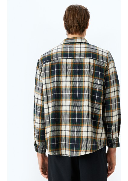 Uzun Kollu Pamuk Karışımlı Cep Detaylı Ekose Oduncu Gömleği fırsatları