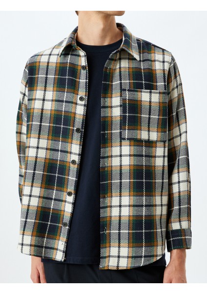 Uzun Kollu Pamuk Karışımlı Cep Detaylı Ekose Oduncu Gömleği indirimleri