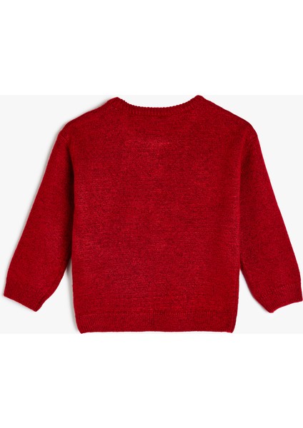 Geyik Desenli Uzun Kollu Bisiklet Yaka Triko Kazak fiyatları