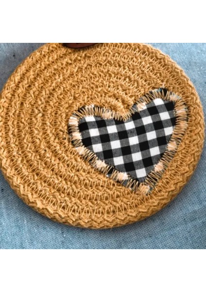 El Yapımı Doğal Koton Ip 6'lı Bardak Altlığı -12 x 12 cm