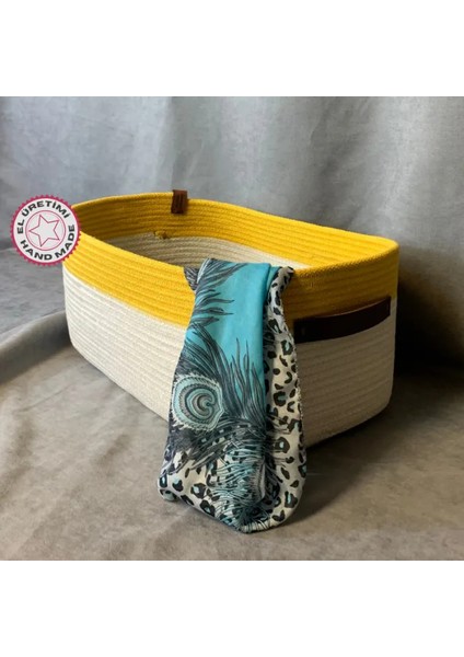 El Yapımı Doğal ve Modern Dekoratif Dolap Içi Düzenleyici Sepet / Organizer