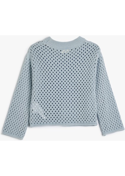 Ajurlu Kazak Triko Yuvarlak Yaka Uzun Kollu fiyatları