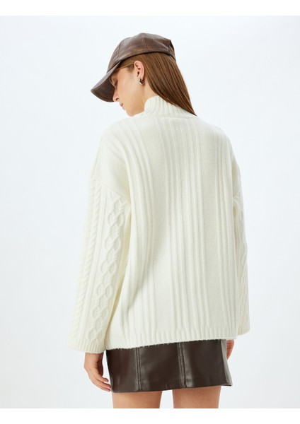 x Sima Tarkan - Balıkçı Yaka Kazak Saç Örgü Kalça Boy Uzun Kollu fırsatları