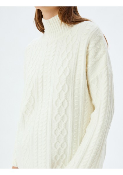 x Sima Tarkan - Balıkçı Yaka Kazak Saç Örgü Kalça Boy Uzun Kollu indirimleri