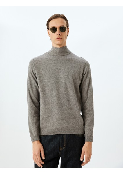 Boğazlı Triko Kazak Basic Uzun Kollu Viskon Karışımlı modelleri