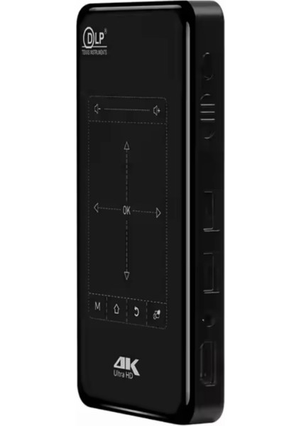 Mini Projektör Android 9.0 Mini 3D LED Wifi Bt Dlp 1080P Beamer Destek Airplay Miracast Ac3