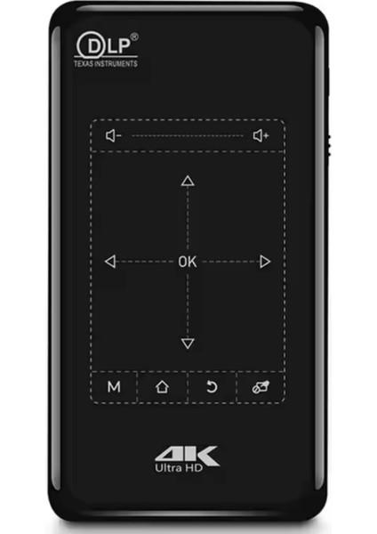 Mini Projektör Android 9.0 Mini 3D LED Wifi Bt Dlp 1080P Beamer Destek Airplay Miracast Ac3