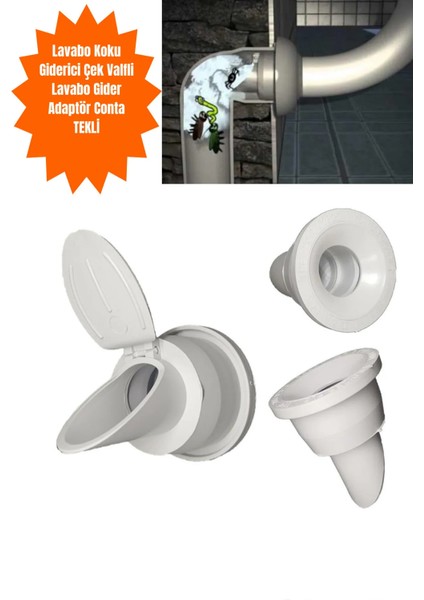 Lavabo Koku Giderici Çek Valfli Lavabo Gider Adaptör Conta Muff