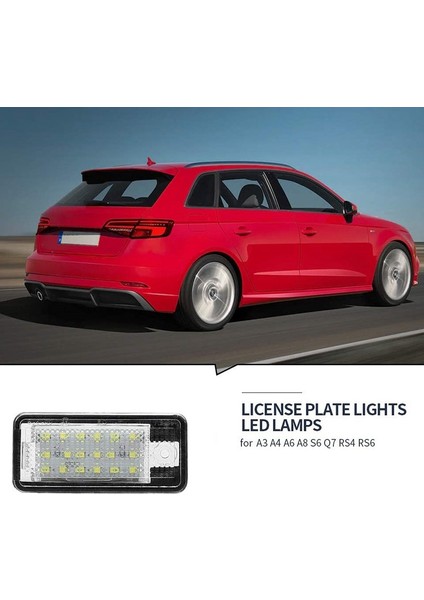 Araba LED Plaka Plaka Işık Lambası Beyaz -Audi A3 S3 8p A4 B6 B7 A5 A6 4f Q7 A8 S8 C6 (Yurt Dışından)