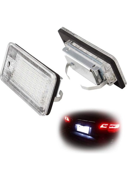 Araba LED Plaka Plaka Işık Lambası Beyaz -Audi A3 S3 8p A4 B6 B7 A5 A6 4f Q7 A8 S8 C6 (Yurt Dışından)