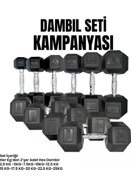Hex Dambıl Set (2,5KG-25KG)