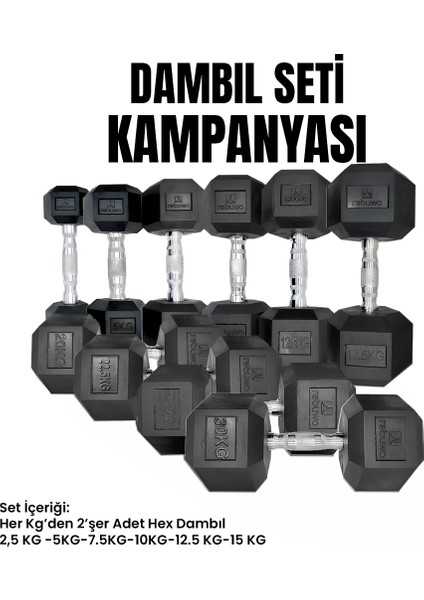 Hex Dambıl Set (2,5KG-15KG)