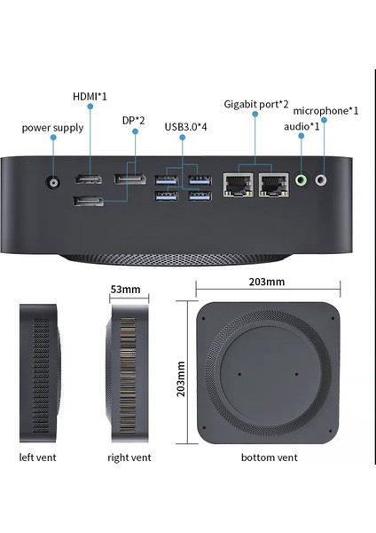 Falcon i9 12900H Cpu 64 GB DDR5 Ram 2 TB Depolama Nvidia RTX 4050 Ekran Kartlı Gaming Mini PC