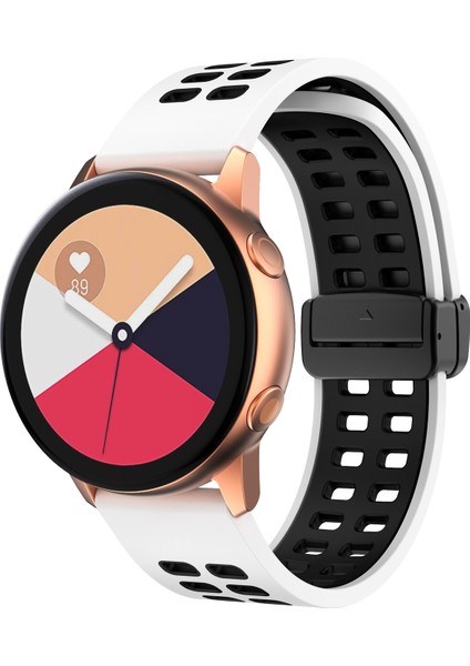 Katlanır Siyah Tokalı Silikon Saat Kordonu 20MM (Yurt Dışından)