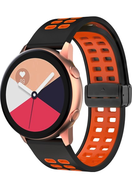 Katlanır Siyah Tokalı Silikon Saat Kordonu 20MM (Yurt Dışından)