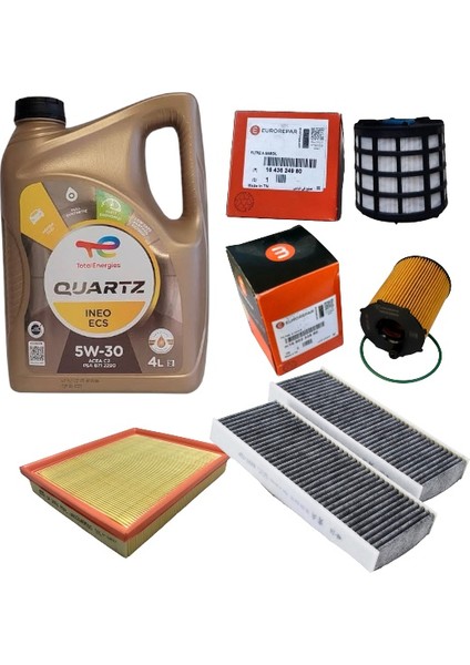 Peugeot 308 EURO 5 1.6 HDİ Periyodik Bakım Filtre Seti 5’li