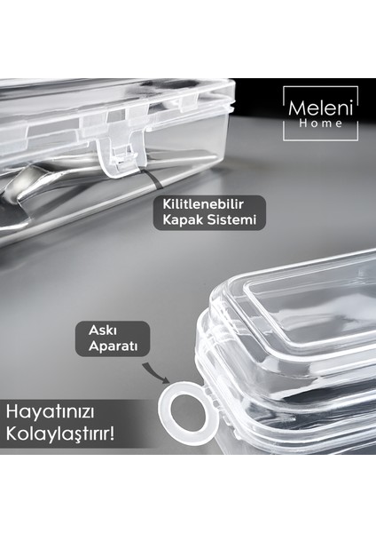 4'lü Çatal Bıçak Kaşık Saklama Kutusu Seti - Çeyizlik Organizer Düzenleyici Saklama Kabı