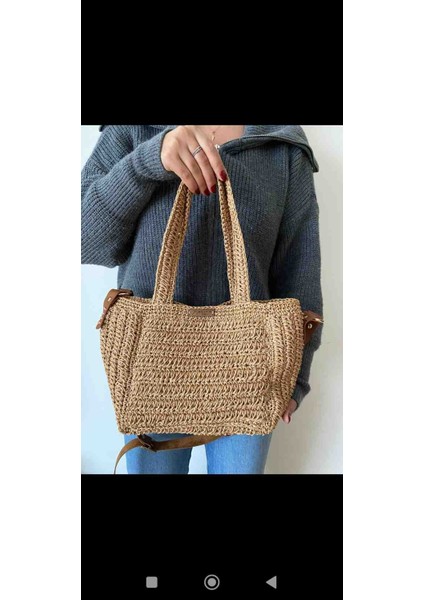 Kadin Kağıt Ip Astarli Omuz Çantası