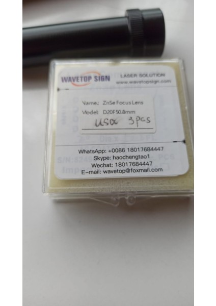 Co2 Lazer Kesim Oyma Makinesi Ayna TÜPÜ(1ADET)-LENS TÜPÜ(1ADET) Wavetopsign Co2 Lazer Abd Cvd Znse Odaklı Lens Odak Uzaklığı 50,8 mm Çap 20MM 3 Adet
