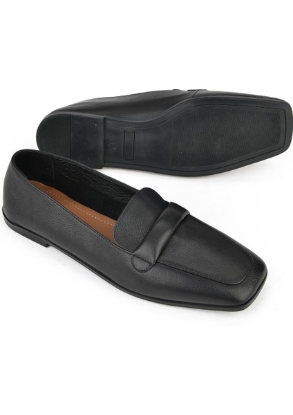 , Hakiki Deri Kadın Ayakkabı 1511044Z202 Siyah fırsatları