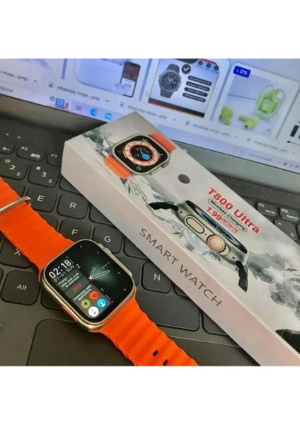 T800 Ultra Watch8 Saat Android Ios 1.99 Inç 45MM Yedek Kordon Hediyeli