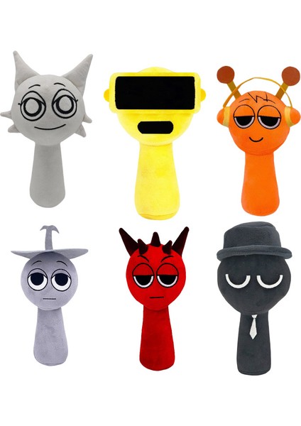 6 Parça Set 25CM Sprunki Ritim Kutusu Oyuncak Peluş (Yurt Dışından)