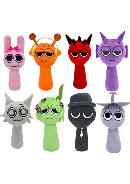 8 Parça Set 25CM Sprunki Ritim Kutusu Oyuncak Peluş (Yurt Dışından)