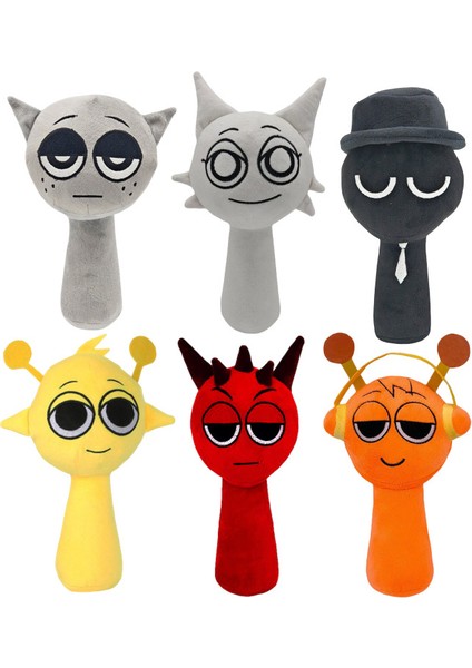 6 Parça Set 25CM Sprunki Ritim Kutusu Oyuncak Peluş (Yurt Dışından)