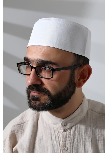 Osmanlı Arma Desenli Kalıp Kumaş Takke Beyaz fiyatları