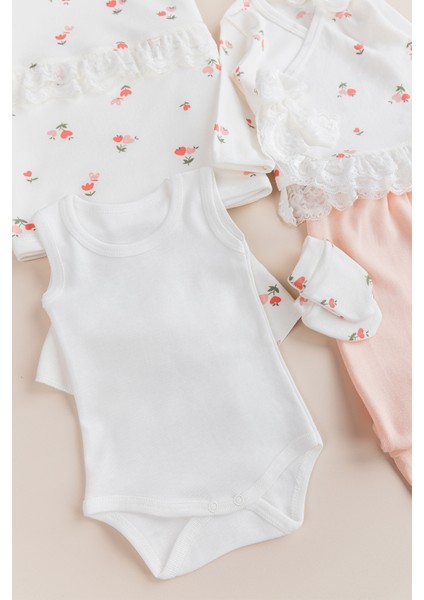 Naturel Çiçek Desenli 8 Li Kız Bebek Hastane Çıkşı Bebek Takımı fiyatları