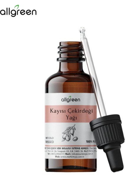Kayısı Çekirdeği Yağı 20 ml Soğuk Sıkım - Sabun Yapımı İçin Doğal ve Nemlendirici Yağ